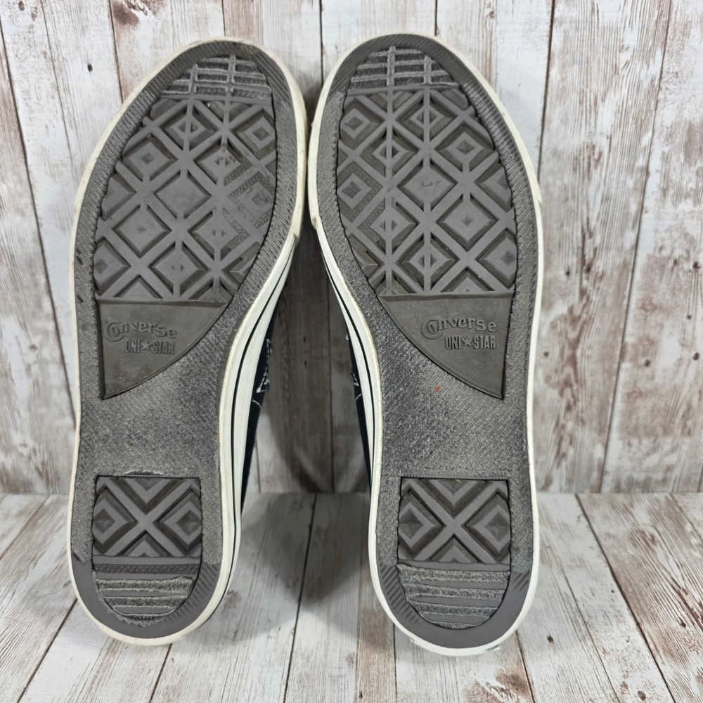 Converse One Star Mens 10 Black Canvas Low Top Sneakers 103639FT Skater Shoes - Picture 7 of 8